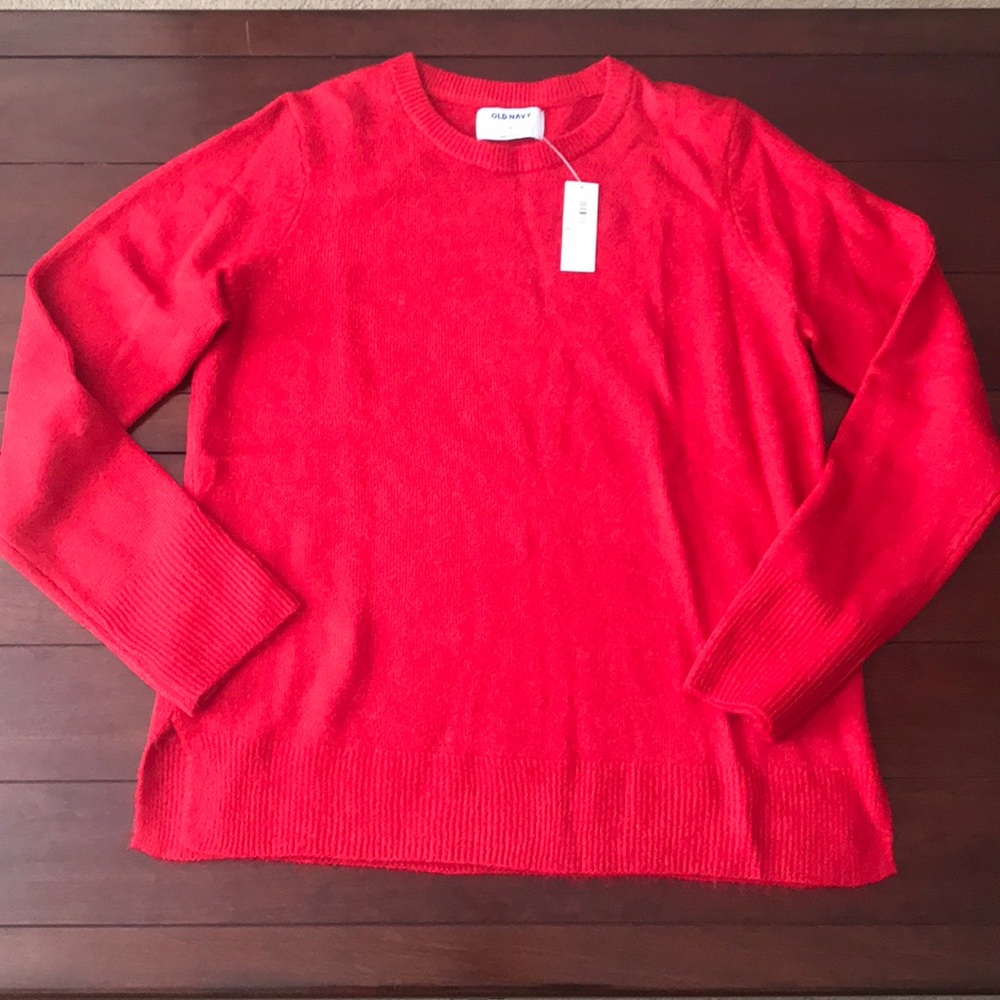 Red crewneck sweater